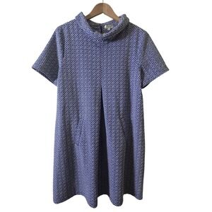 Tyler Boe XL Dress Blue White Geometric Jacquard Knit‎ Tunic Travel